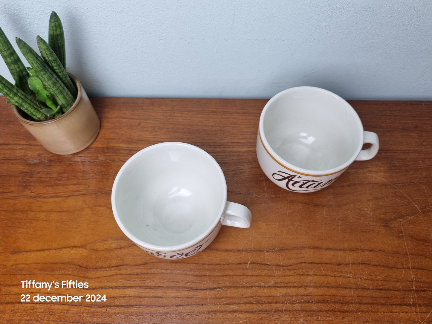 Set grote mokken Boch "Menuet" Adam & Eve