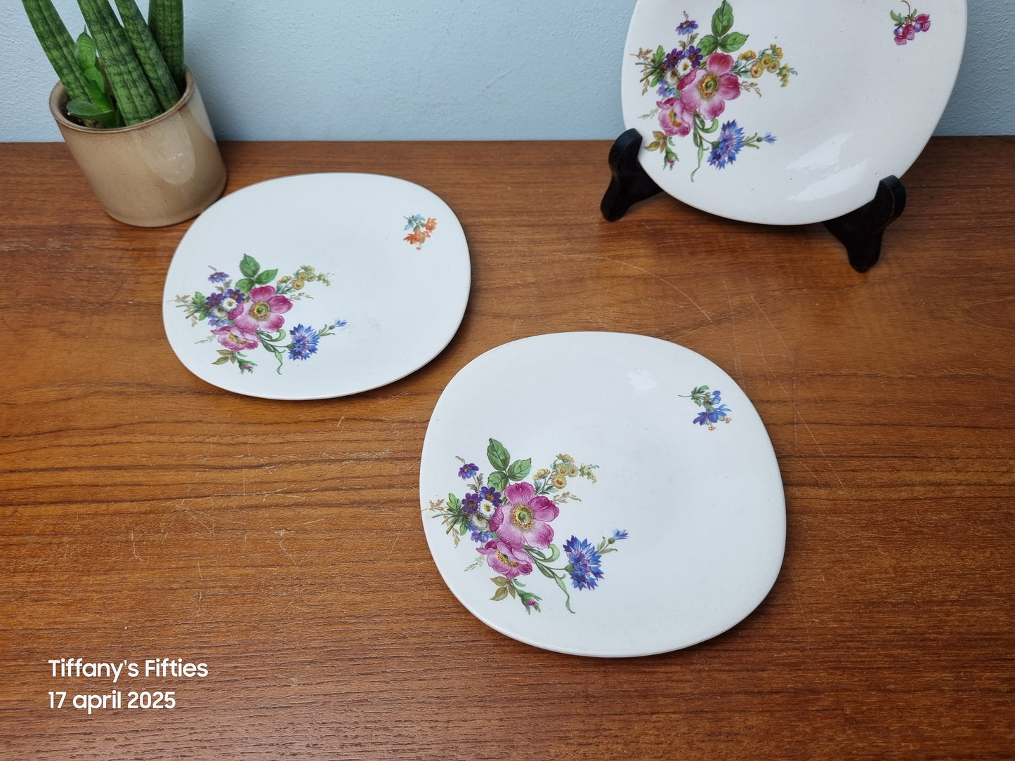 Set 3 gebaksbordjes Boch Fleurs de Saxe