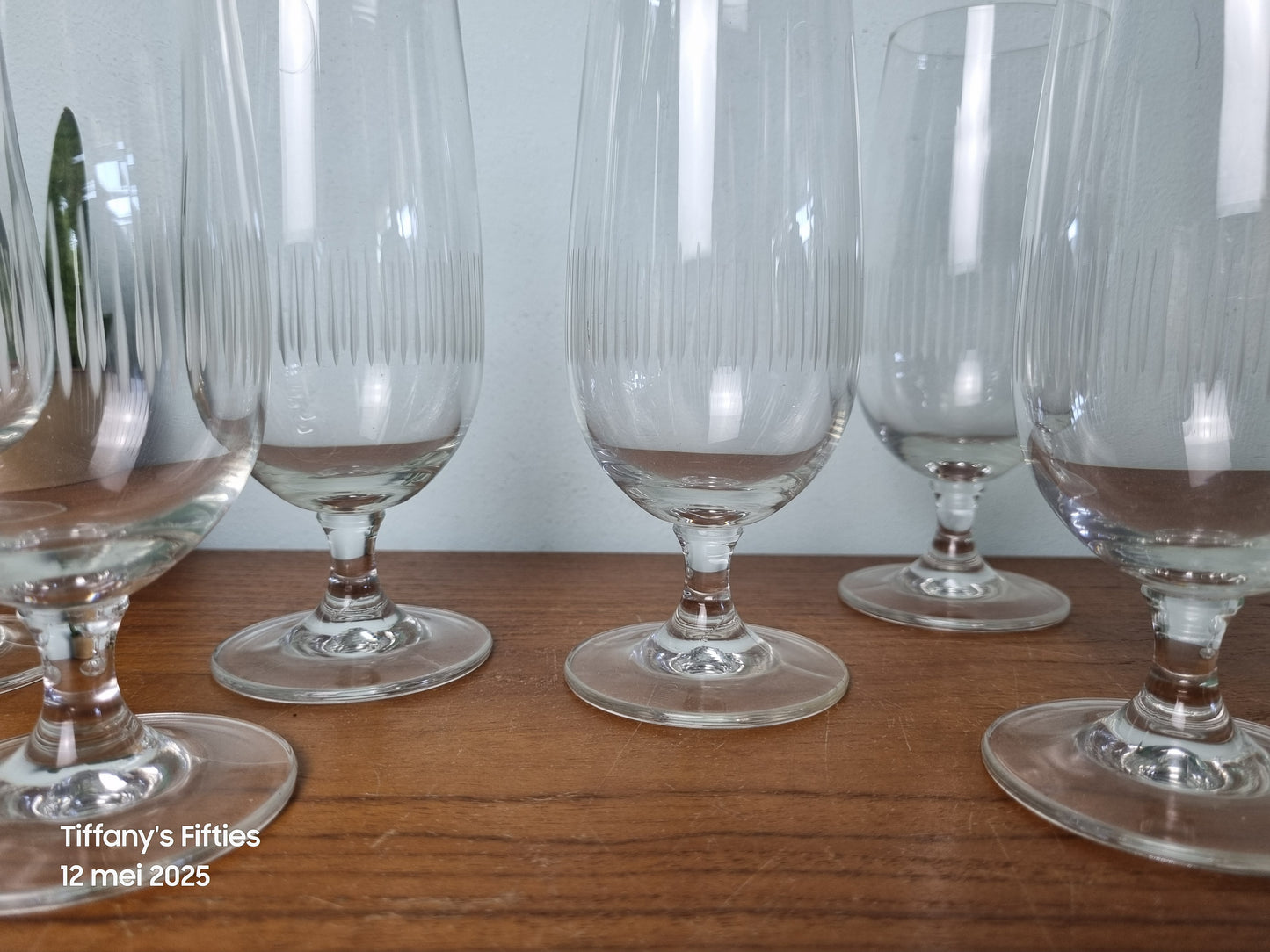 Set 6 geslepen speciaalbier glazen