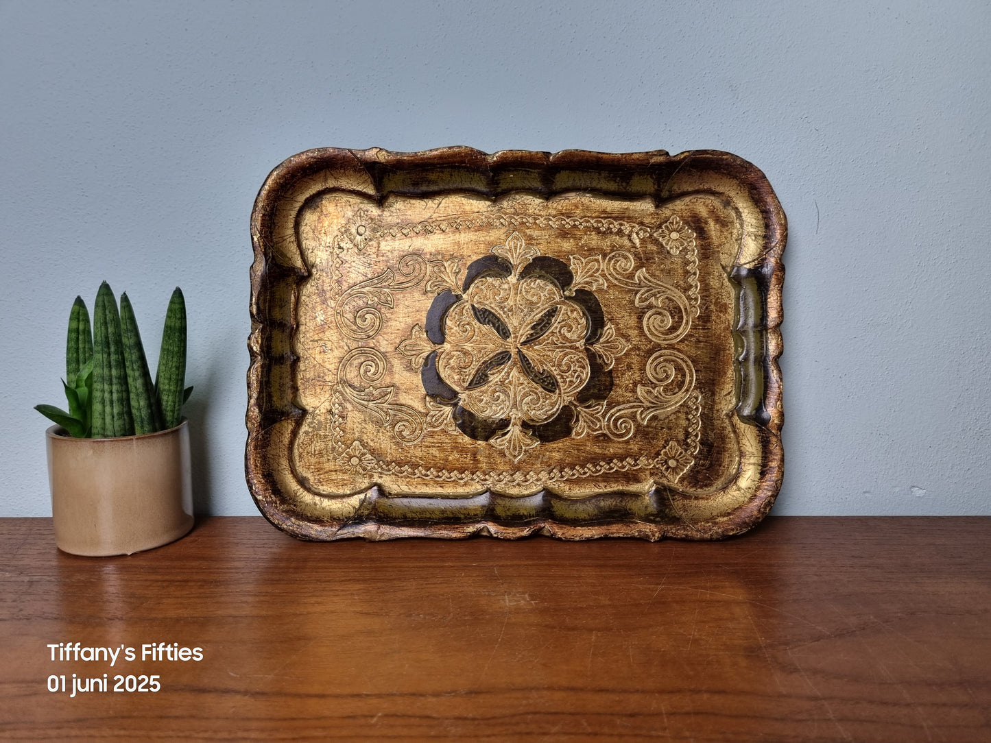 Vintage houten dienblad