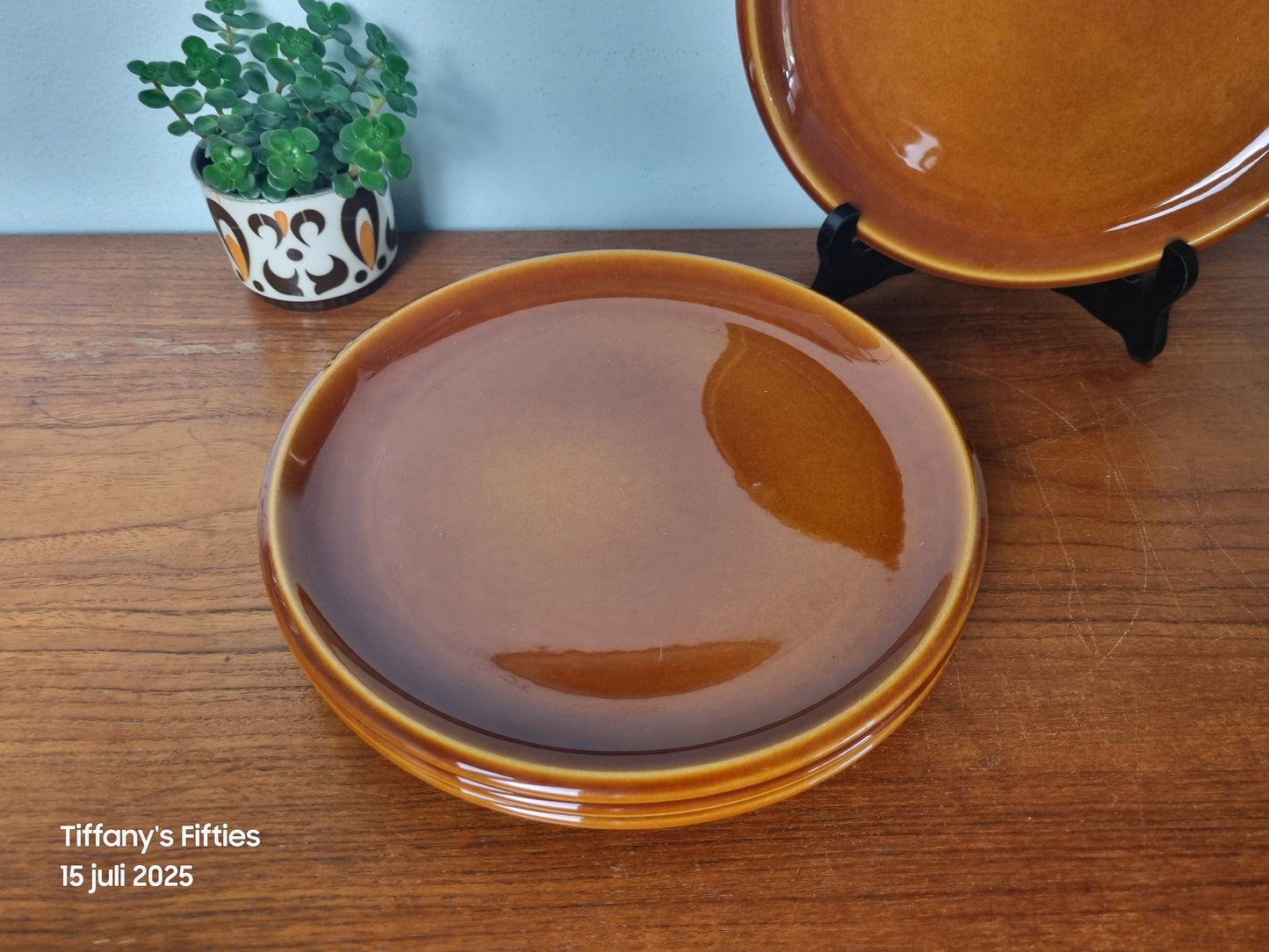 Dinerbord Boch "Menuet" bruin