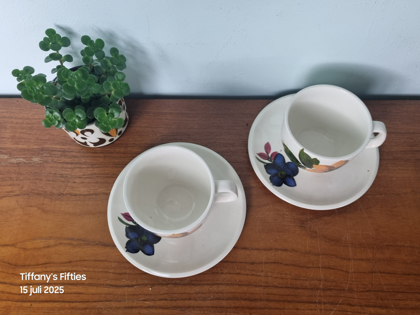 Kop-en-schotel Boch "Menuet" Rêve Fleuri geel