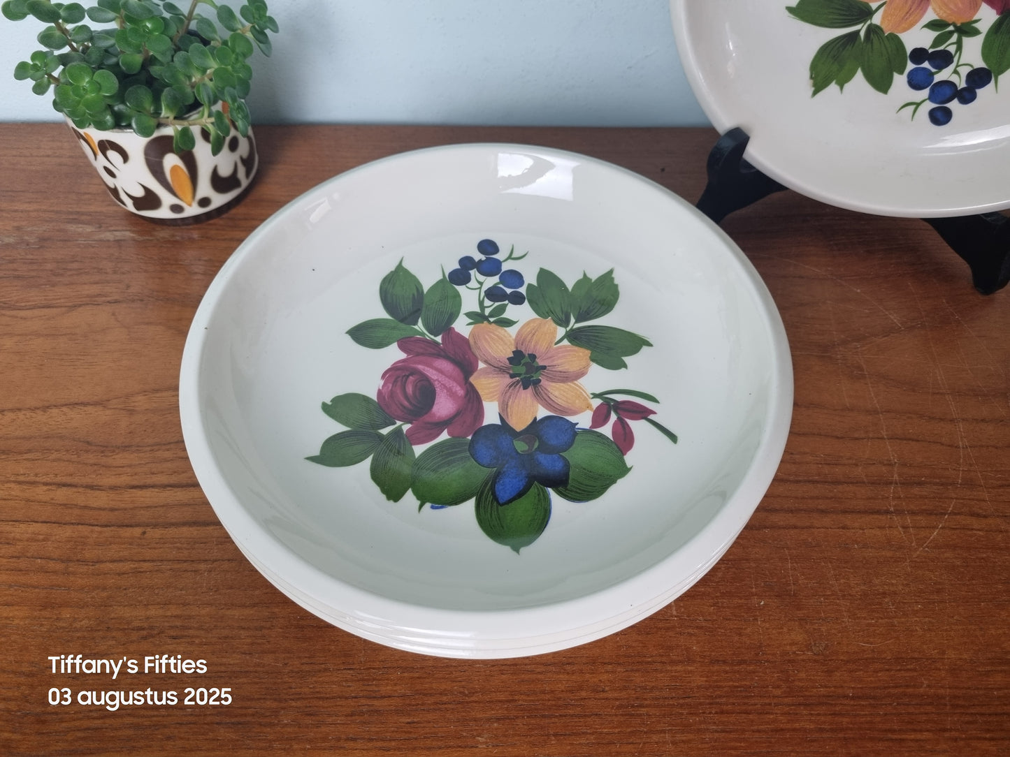 Diep bord Boch "Menuet" Reve Fleuri