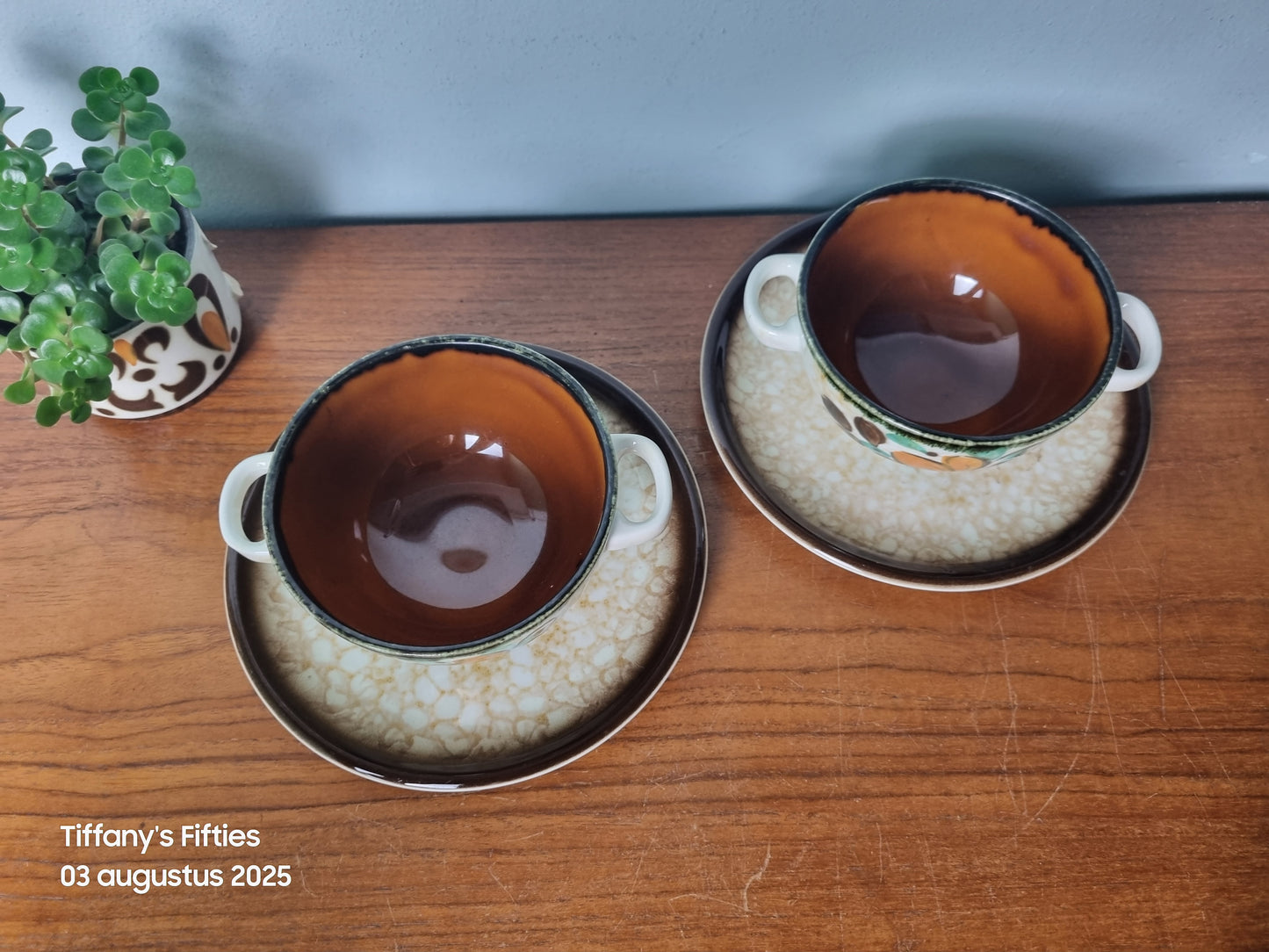 Soepkom-en-schotel Boch "Menuet" Corfou