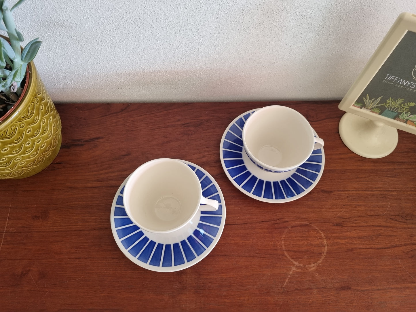 Kop-en-schotel Boch "Prestige" Bandes Verticales blauw