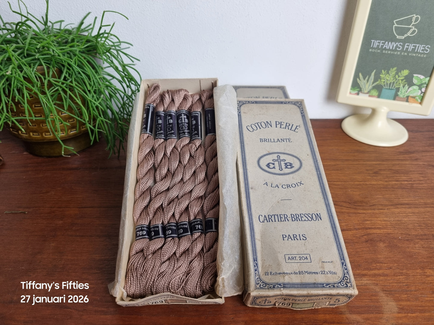 Vintage Cartier-Bresson Coton Perlé Brillant nr. 769 – oudroze – originele doos