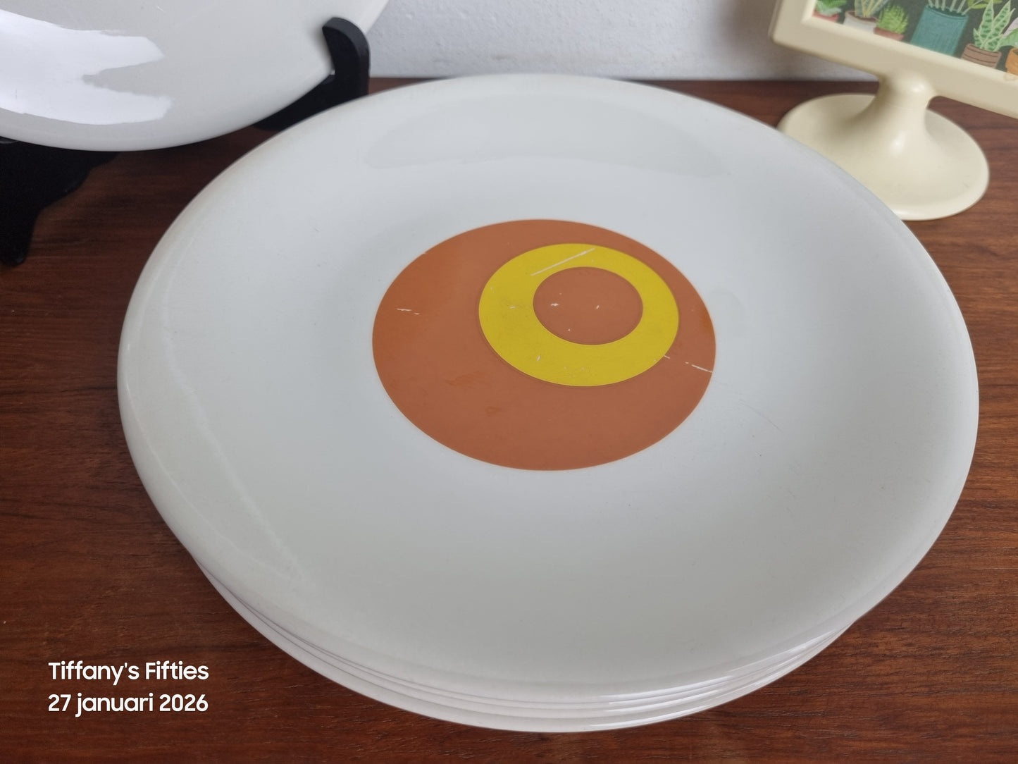 Dinerbord Boch retro geel-oranje print