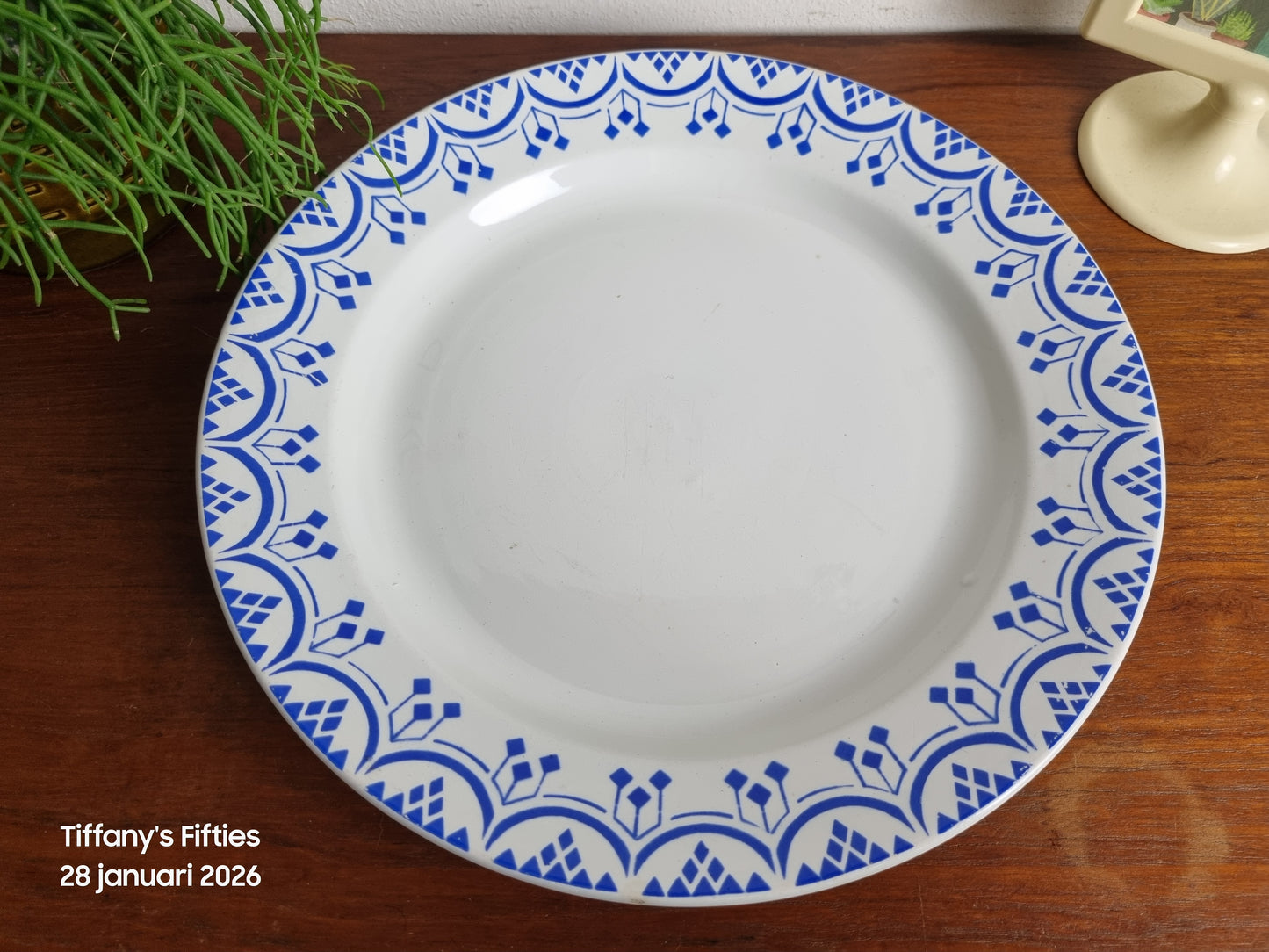 Groot bord Nimy blauw decor