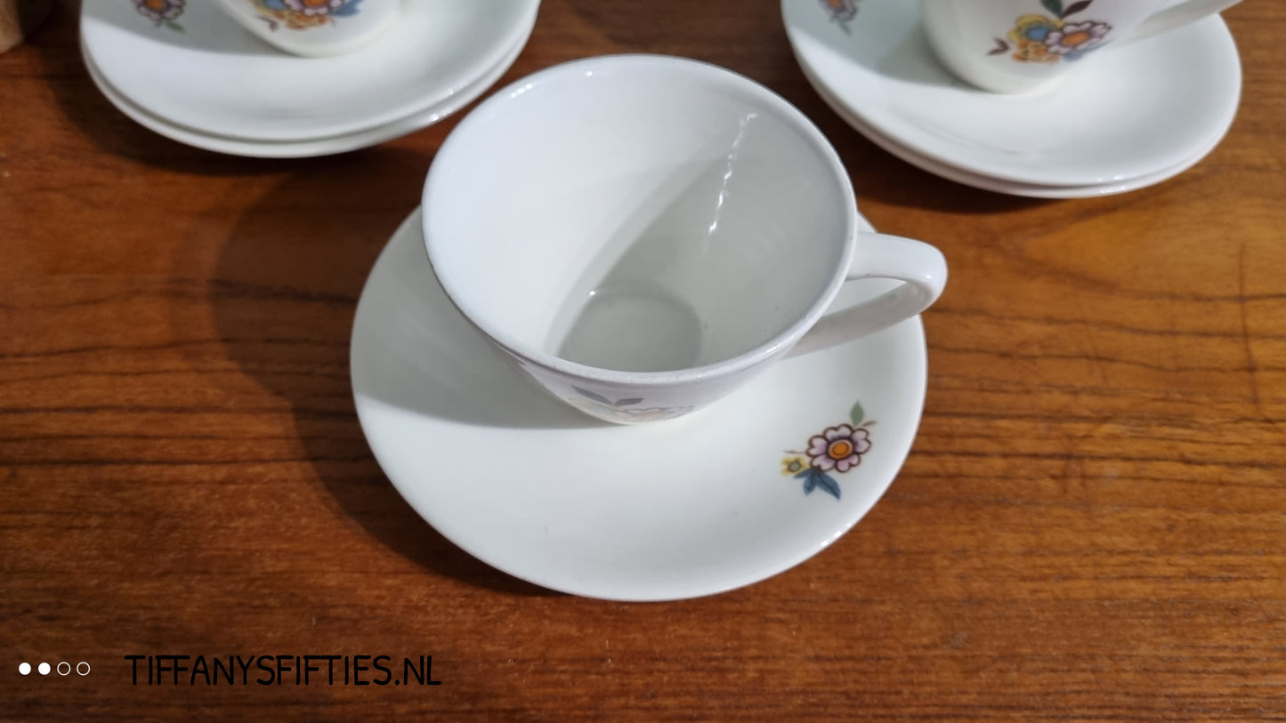 Boch "Miami" kop en schotel retro bloemen