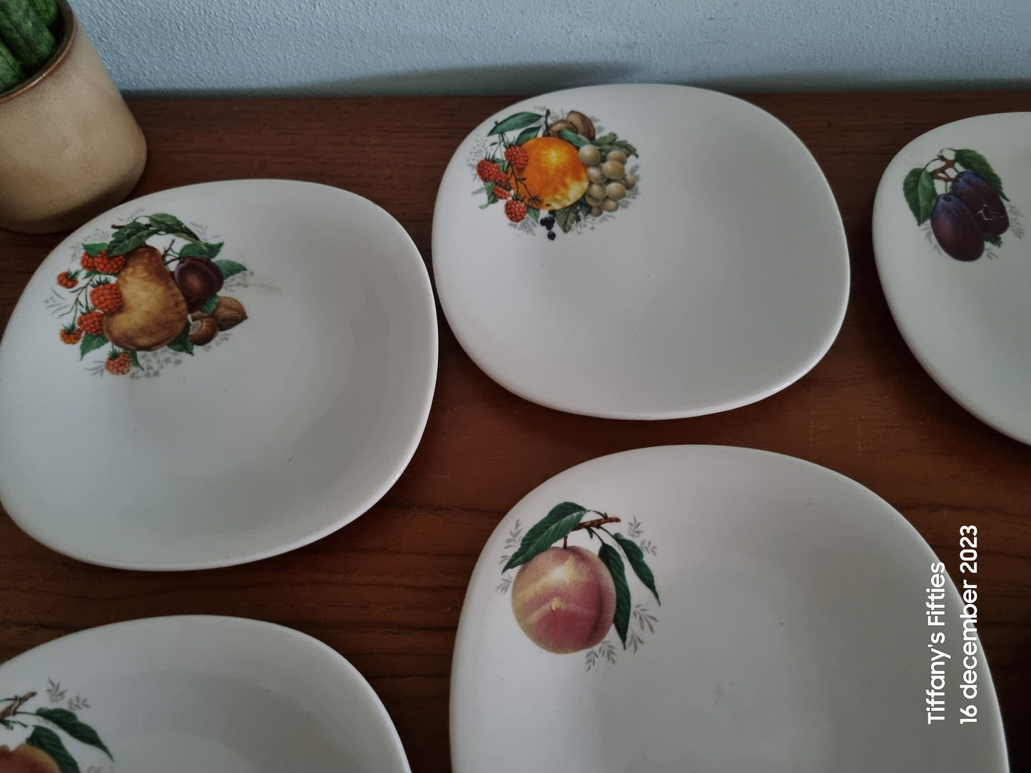 Set 6 gebaksbordjes Boch "Miami" Fruits