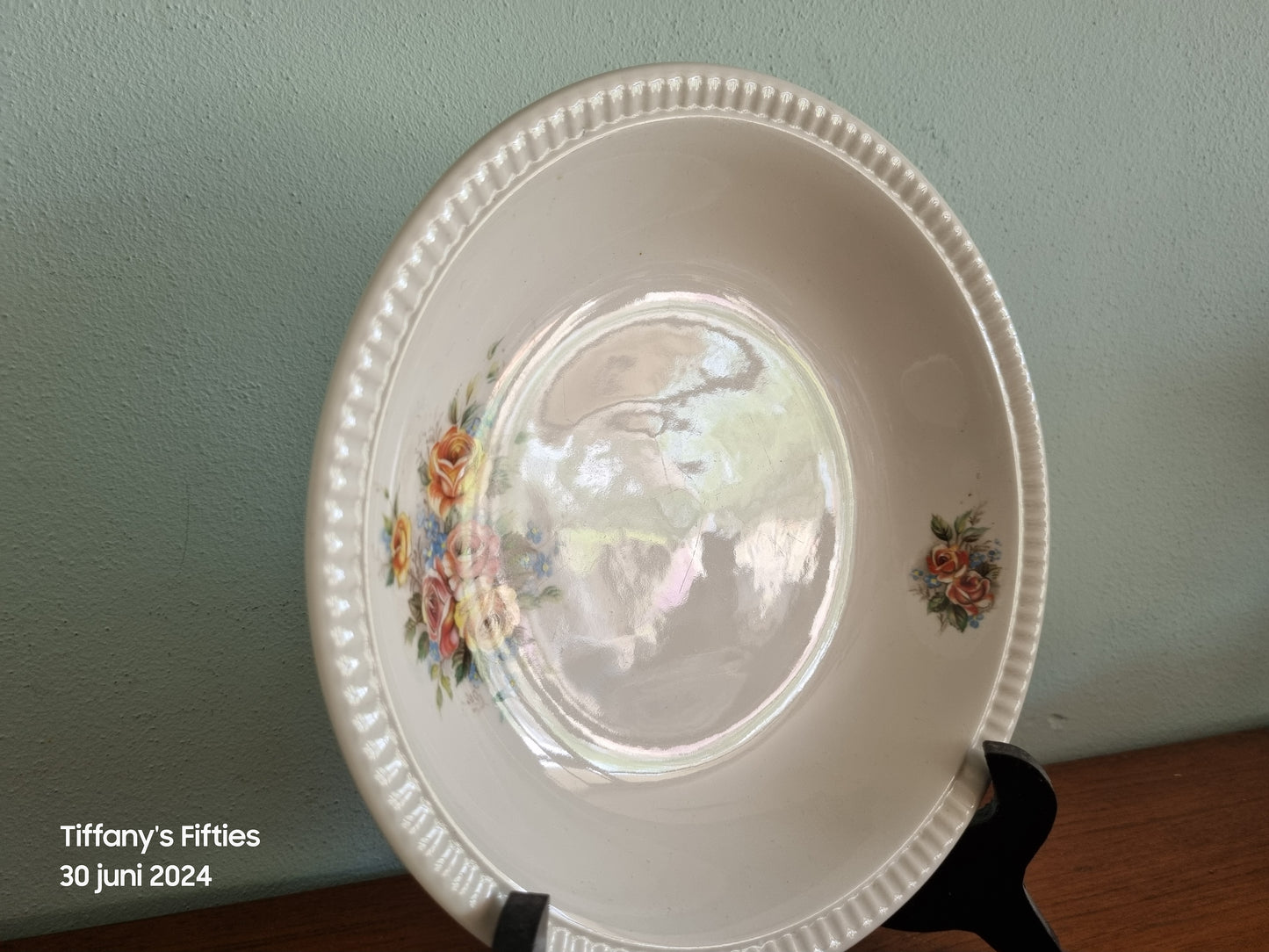 Diep bord Boch "Delta" gele rozen