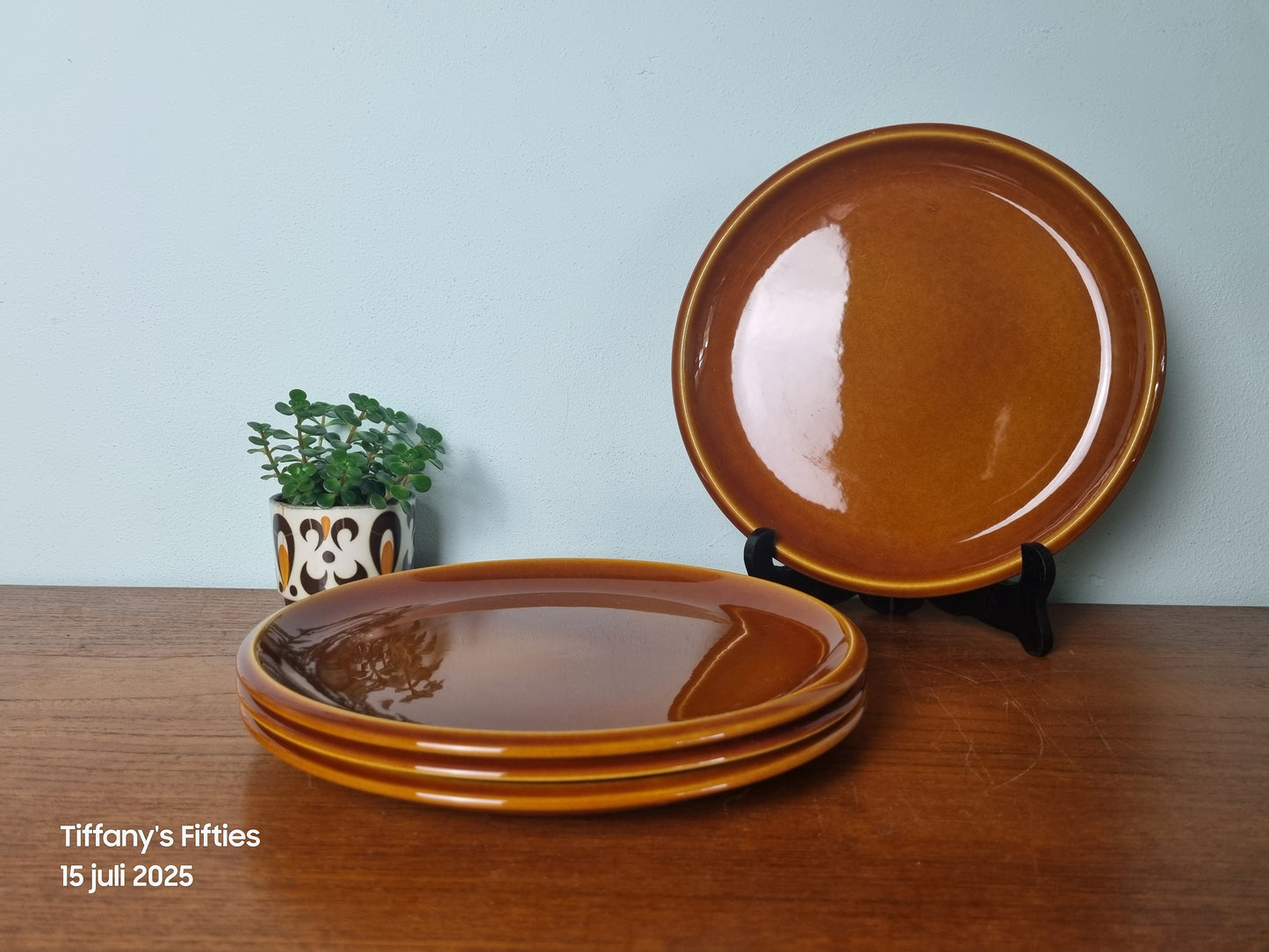 Dinerbord Boch "Menuet" bruin