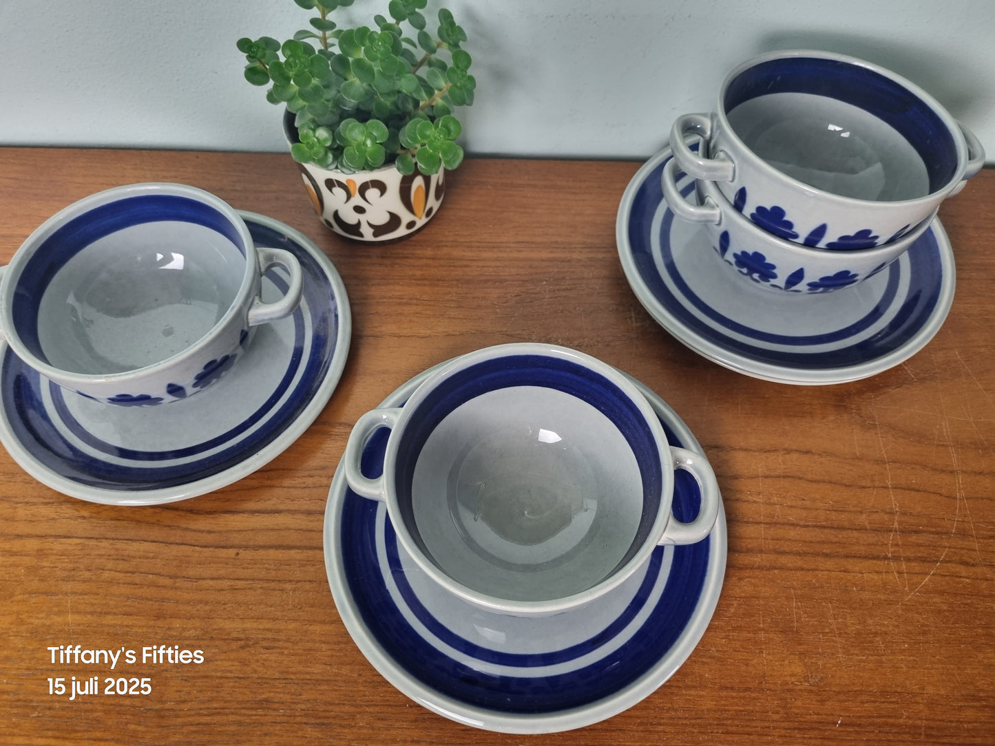 Soepkom met schotel Boch "Menuet" Baltic