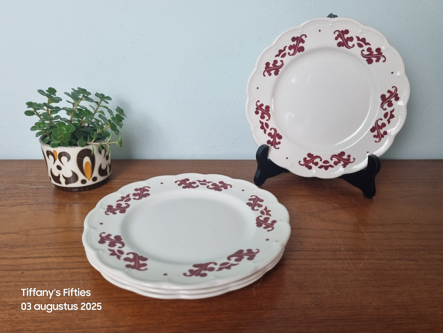 Dessertbord Boch "Festival" Coronation rood