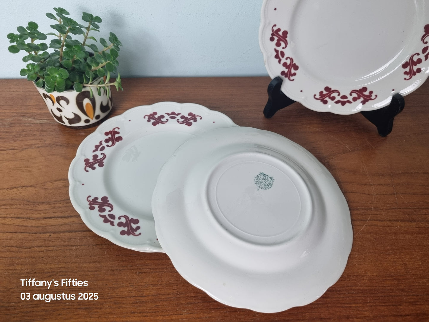 Dessertbord Boch "Festival" Coronation rood