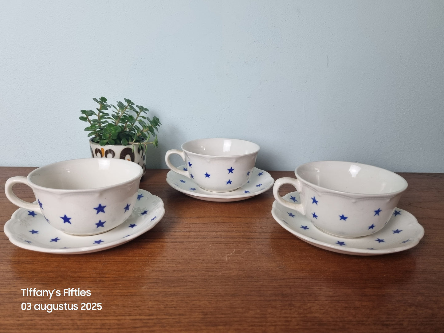 Kop-en-schotel Boch "Festival" blauwe sterren