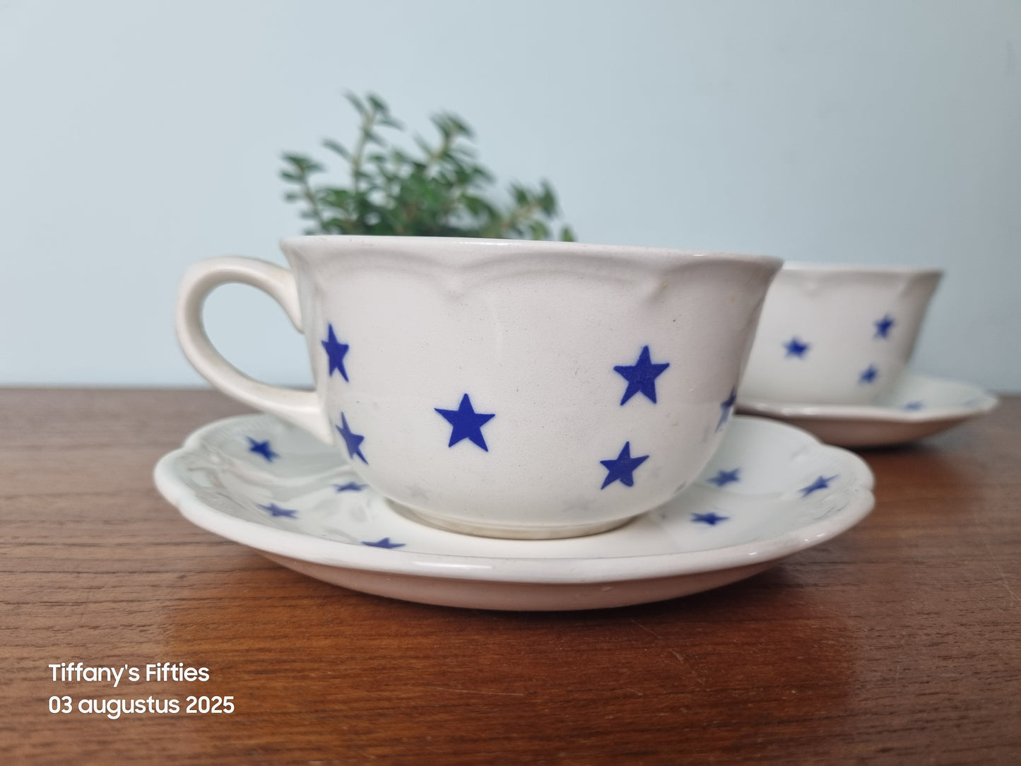 Kop-en-schotel Boch "Festival" blauwe sterren