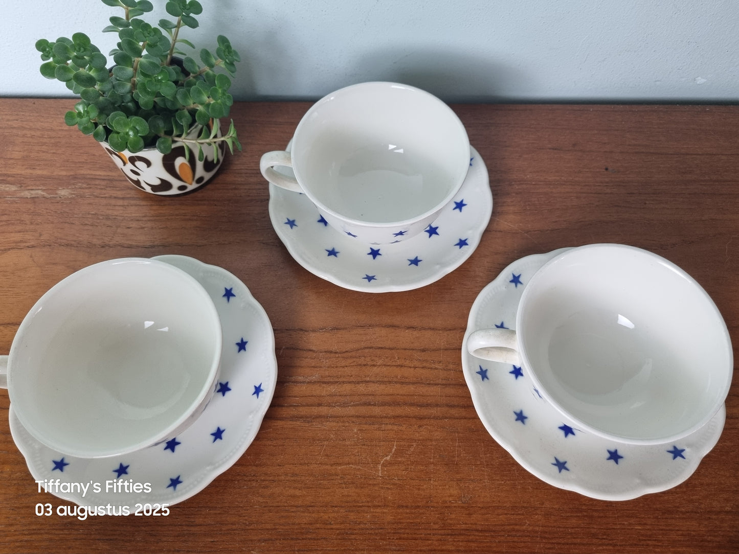 Kop-en-schotel Boch "Festival" blauwe sterren