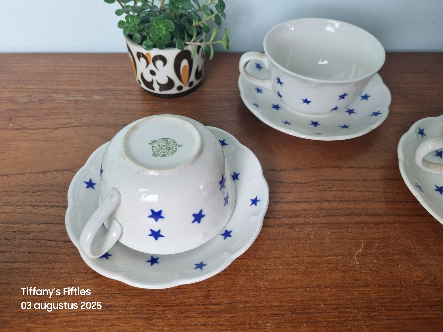 Kop-en-schotel Boch "Festival" blauwe sterren