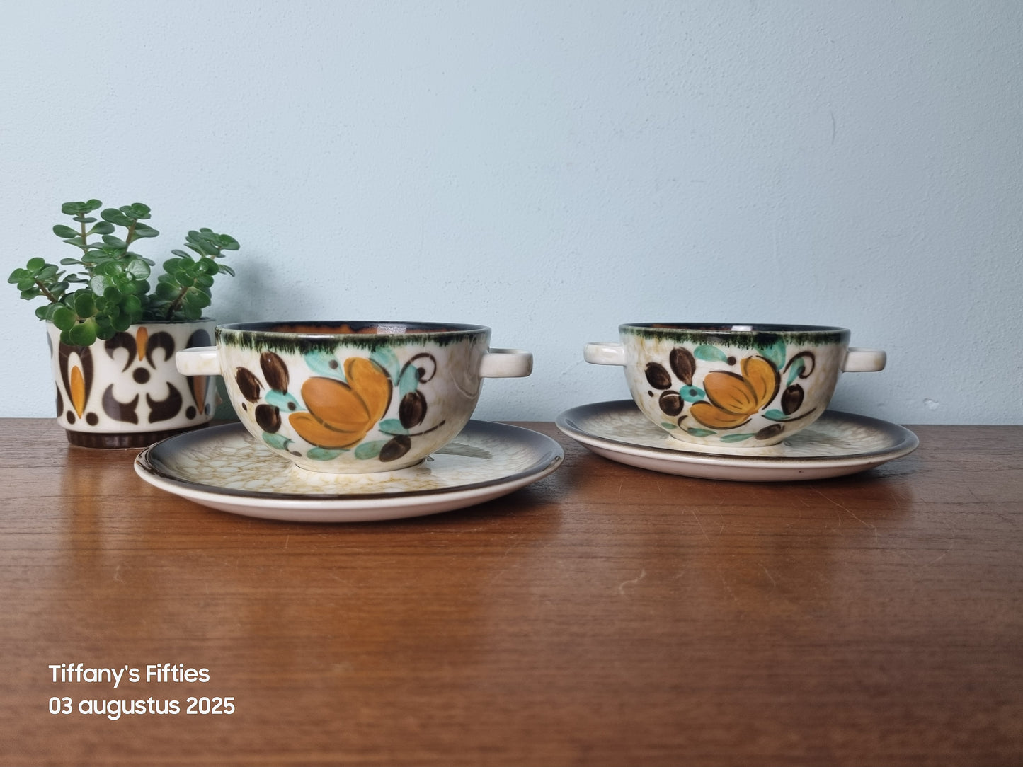 Soepkom-en-schotel Boch "Menuet" Corfou