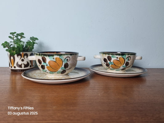 Soepkom-en-schotel Boch "Menuet" Corfou