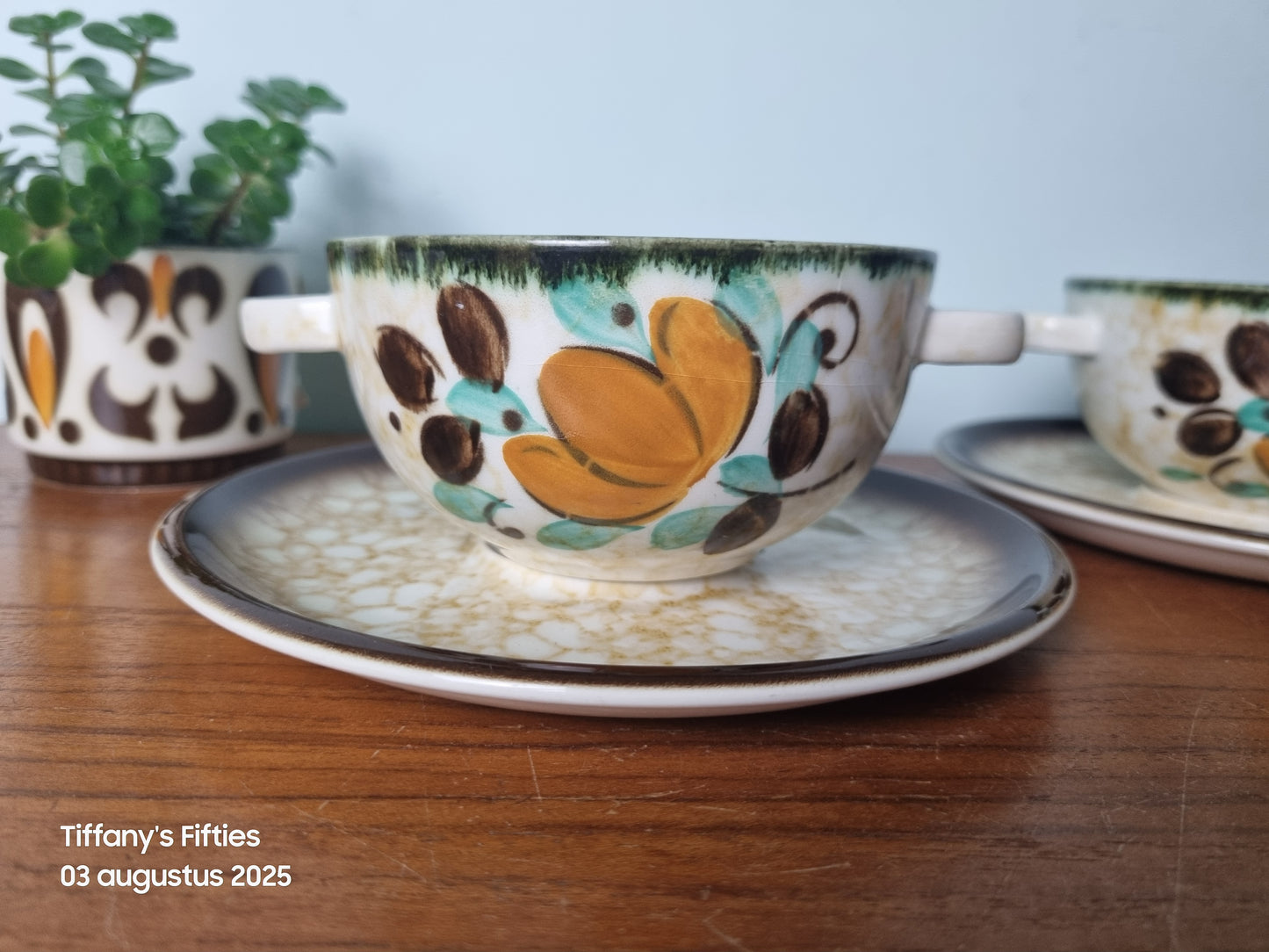 Soepkom-en-schotel Boch "Menuet" Corfou