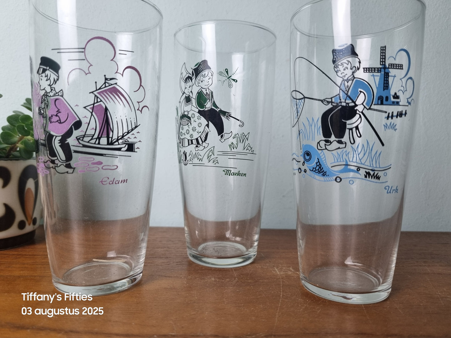 Set 3 vintage Hollandse glazen