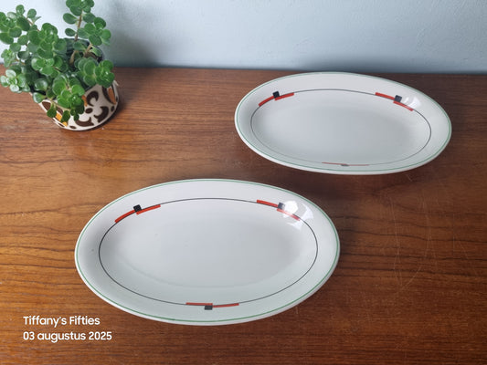 Ovaal schaaltje Art Deco print