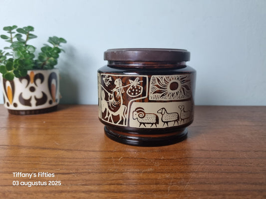 Glazen potje met Egyptische taferelen