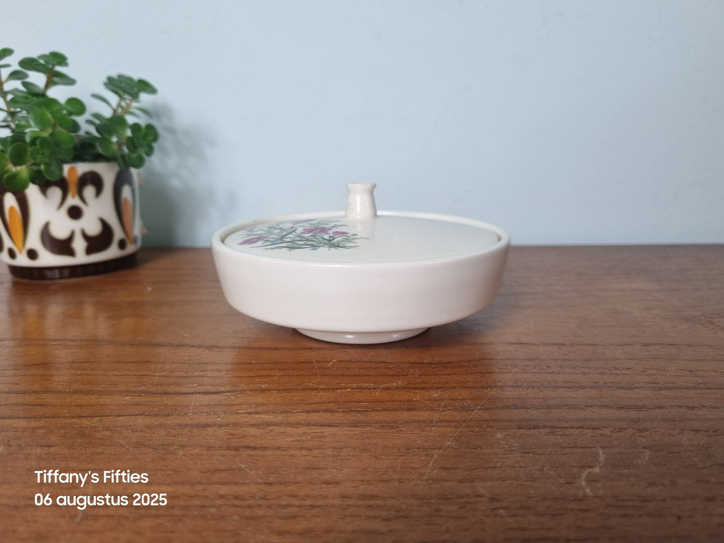 Dekselpotje Mosa met bloemen