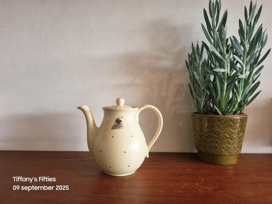 Koffiepot Huizen pastelgeel met stippen