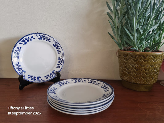 Dessertbord Amandinoise blauwe klokbloemen