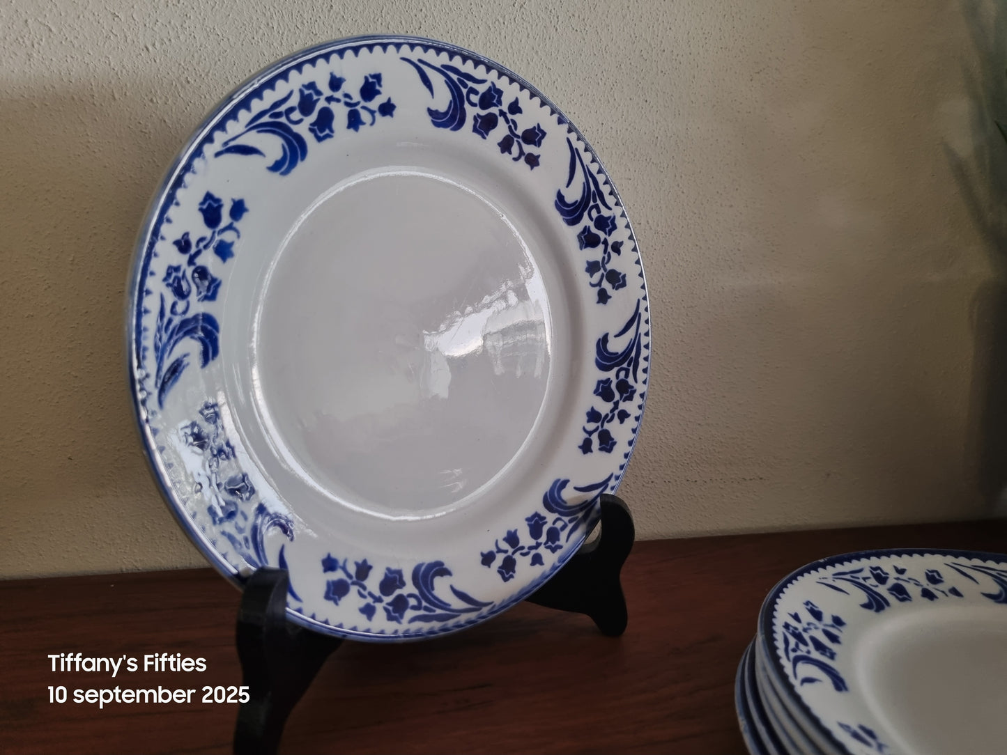 Dessertbord Amandinoise blauwe klokbloemen