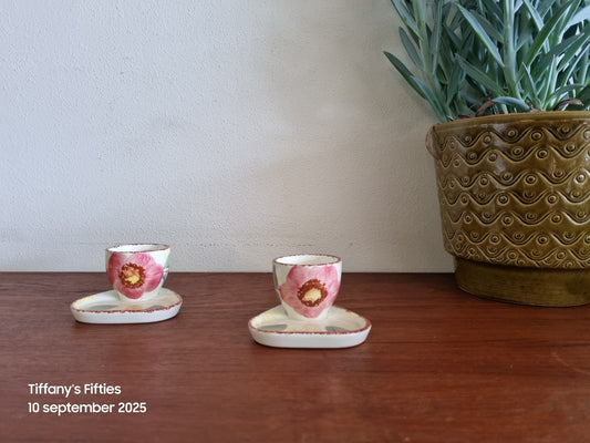 Set 2 eierdopjes Schramberg bloemen