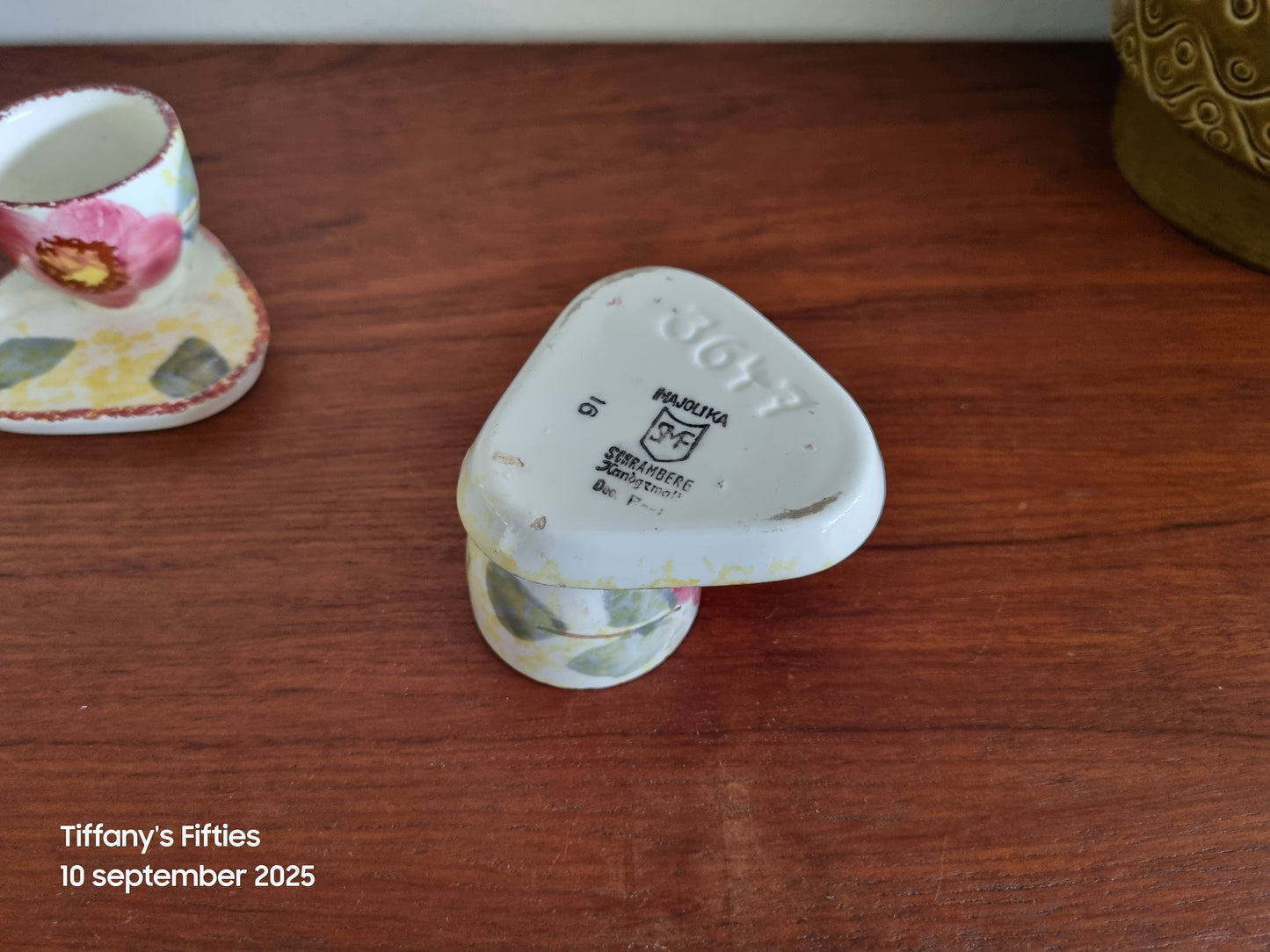 Set 2 eierdopjes Schramberg bloemen