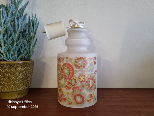 Retro vintage hanglamp melkglas met bloemen