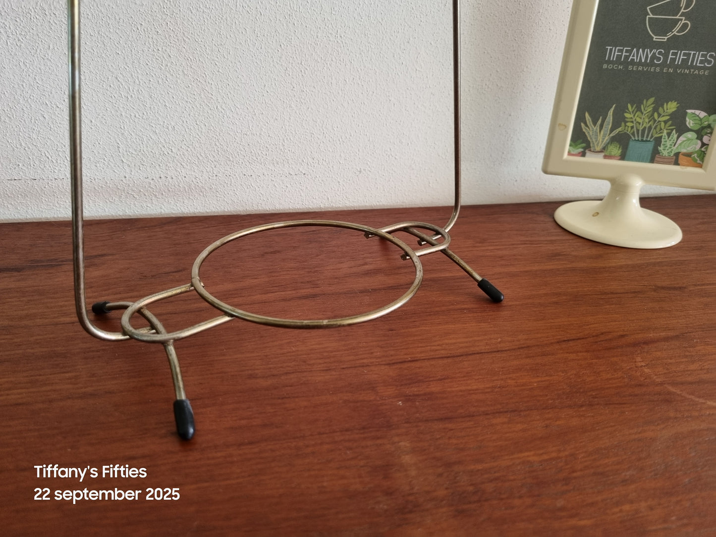 Vintage kopjeshouder zwarte nopjes