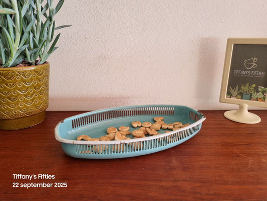 Emaille vintage broodmandje pastelgroen