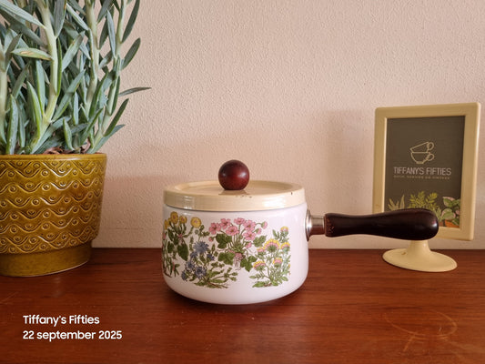 Emaille steelpannetje wildflowers