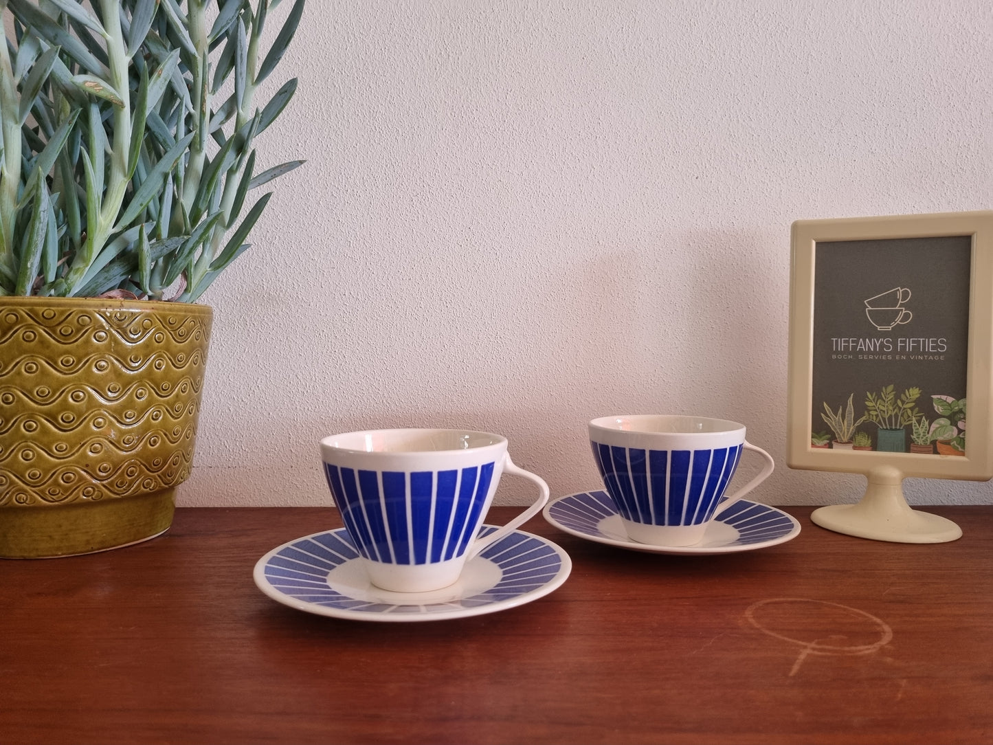 Kop-en-schotel Boch "Prestige" Bandes Verticales blauw