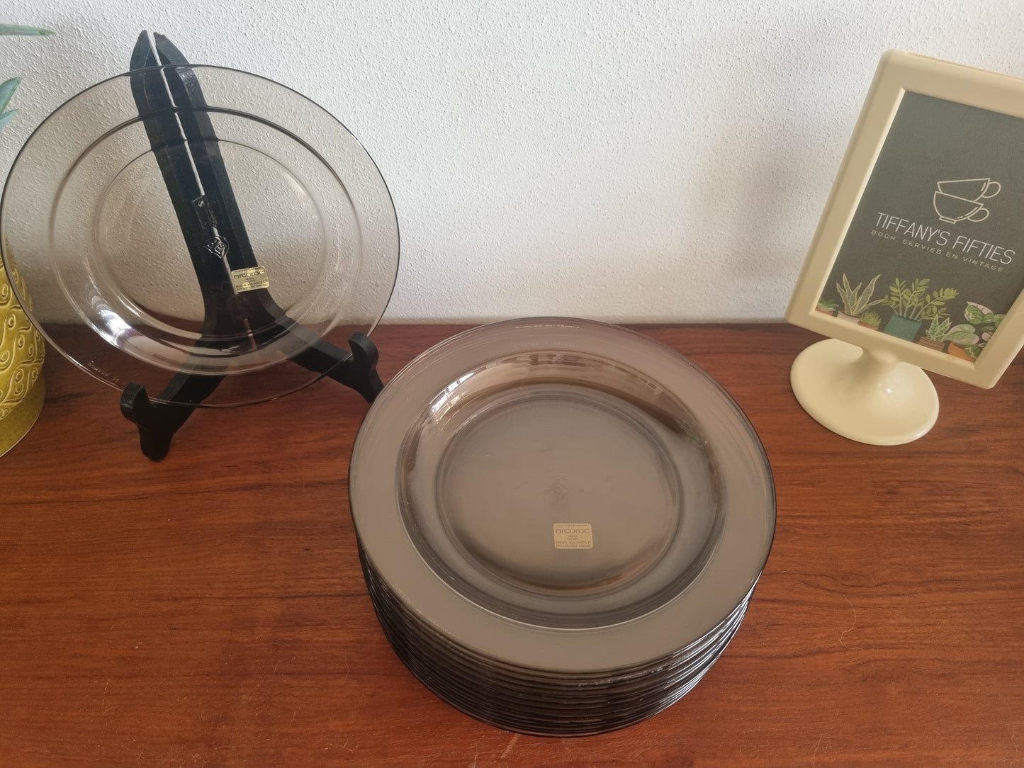Rookglas dessertbord Arcoroc France
