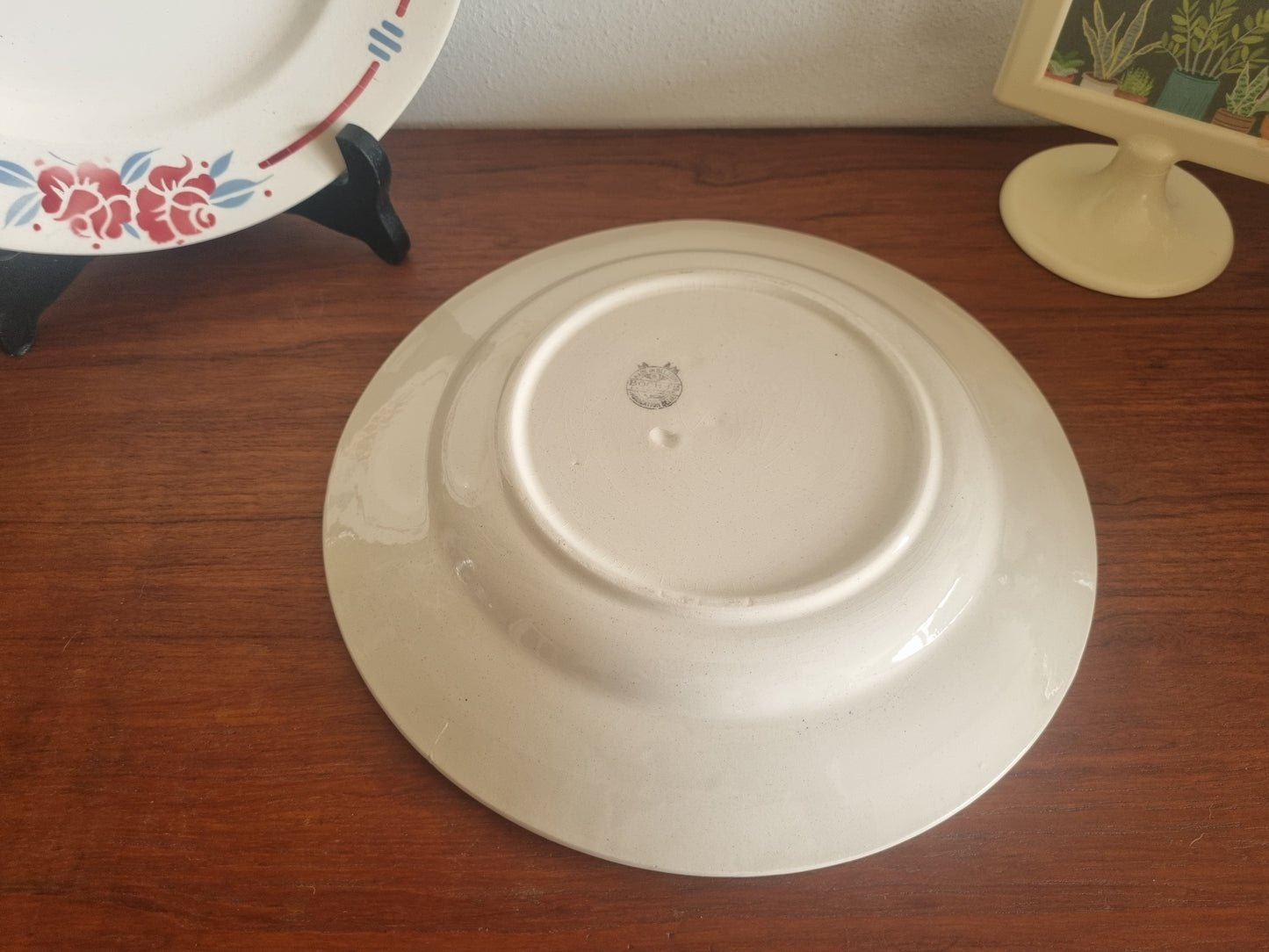 Dinerbord Boch rood-en-blauwe bloemen