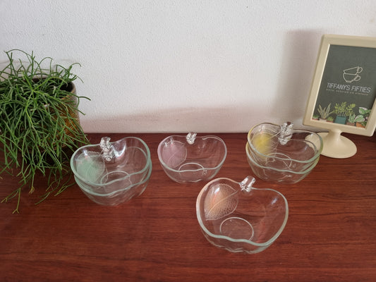 Set 6 glazen appelschaaltjes