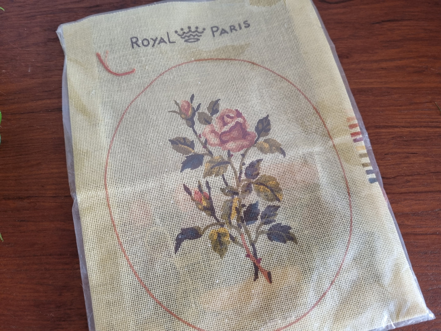 Borduurpakket vintage roos