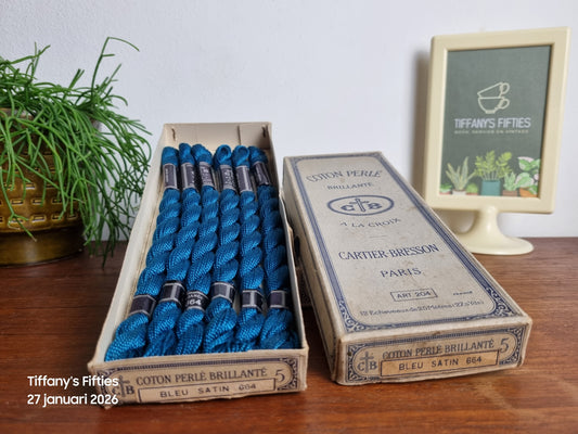 Vintage Cartier-Bresson Coton Perlé Brillant Bleu Satin 664 – originele doos