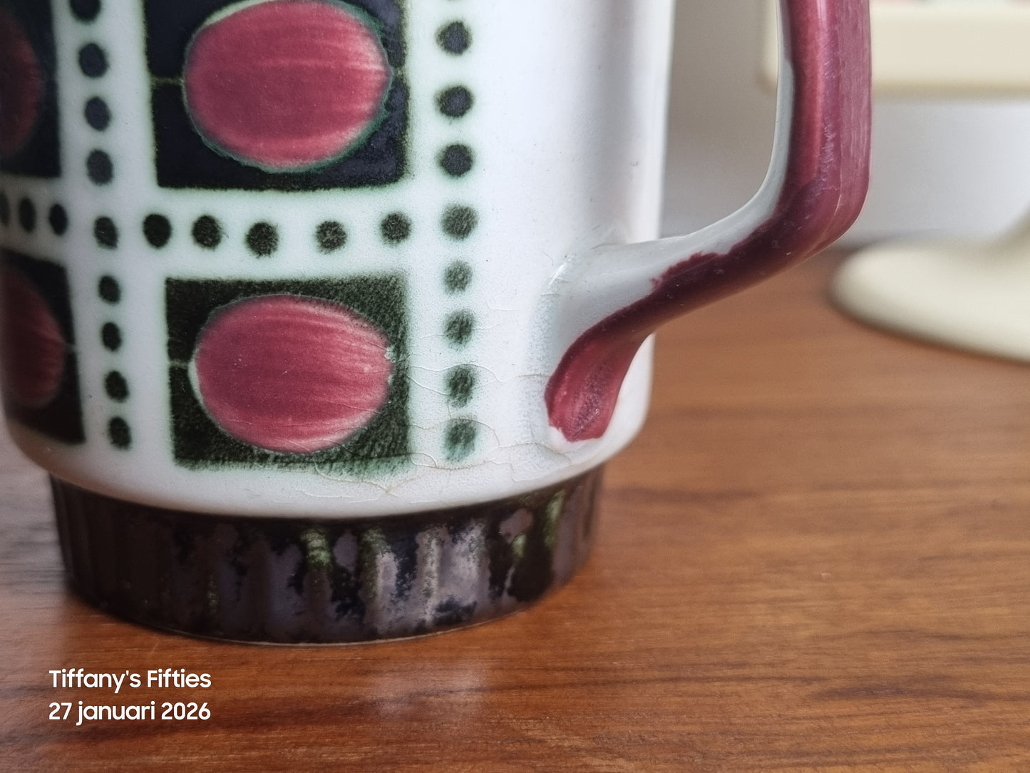 Hoog kopje Boch Bernadette rood