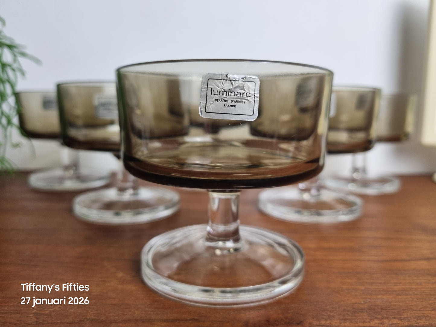 Vintage rookglas dessertglas