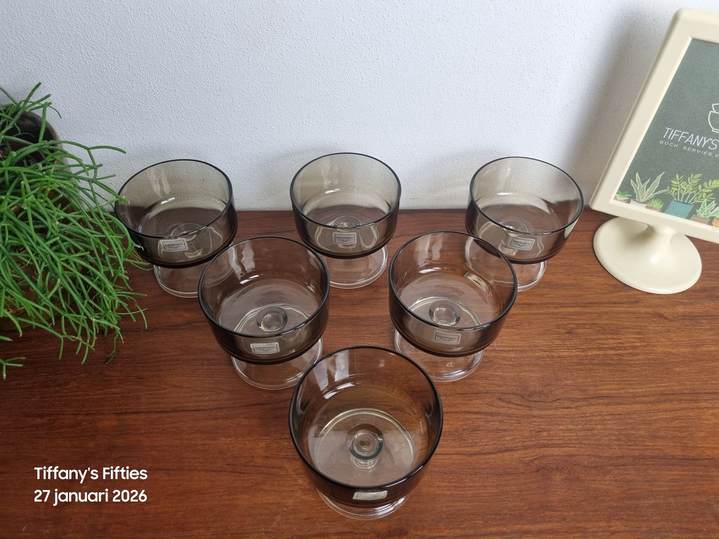 Vintage rookglas dessertglas