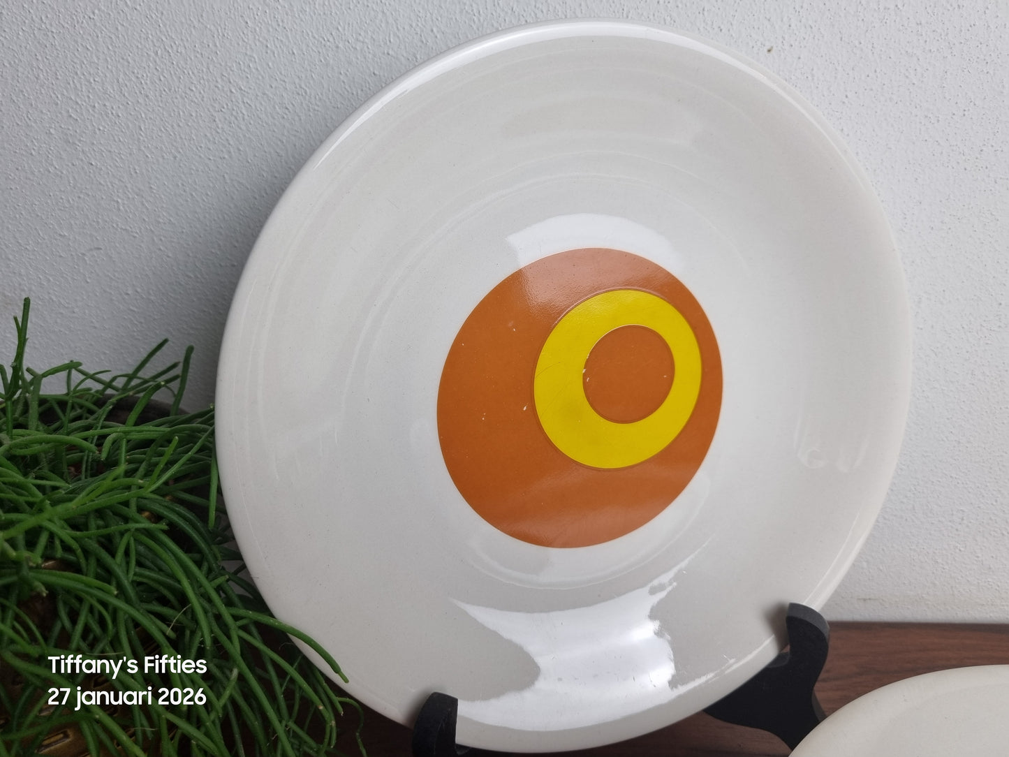 Dinerbord Boch retro geel-oranje print