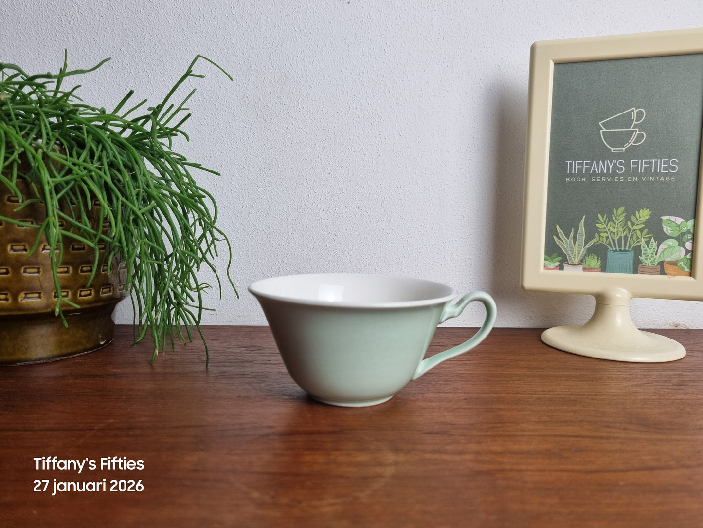 Pastelgroen vintage kopje